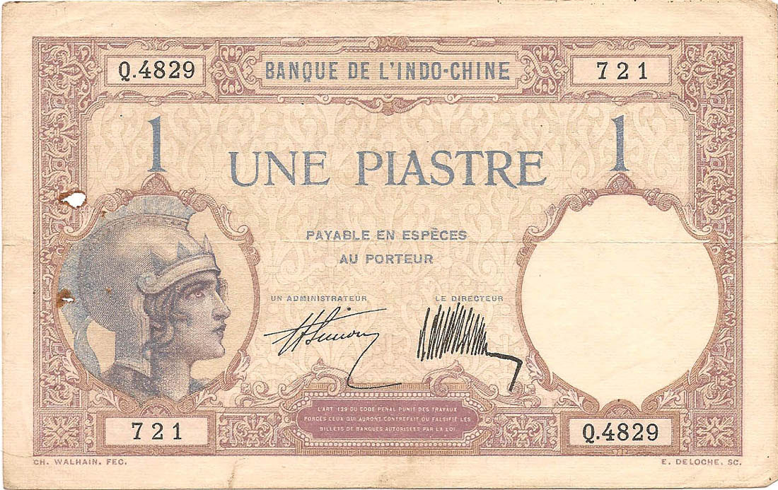 1 пиастр, эмиссия 1927-1931 гг.