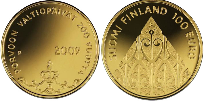100 евро 2009, автономия Финляндии [proof]