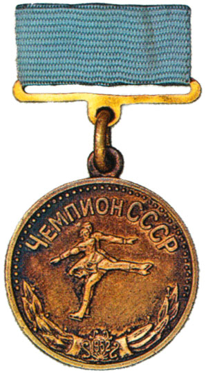 Малая золотая медаль чемпиона СССР  Фигурное катание, спортивные знаки и жетоны