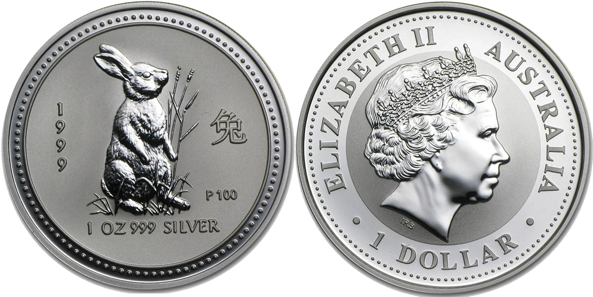 1 доллар 1999, год кролика