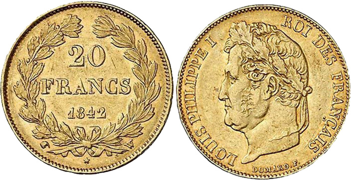 20 франков 1842