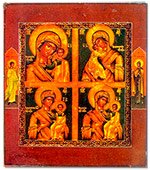 Икона Богоматерь Казанская, Богоматерь Владимирская, Богоматерь Смоленская, Богоматерь Иверская со святыми на полях