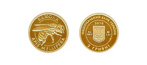 Золотая памятная монета Украины - "Пчела"