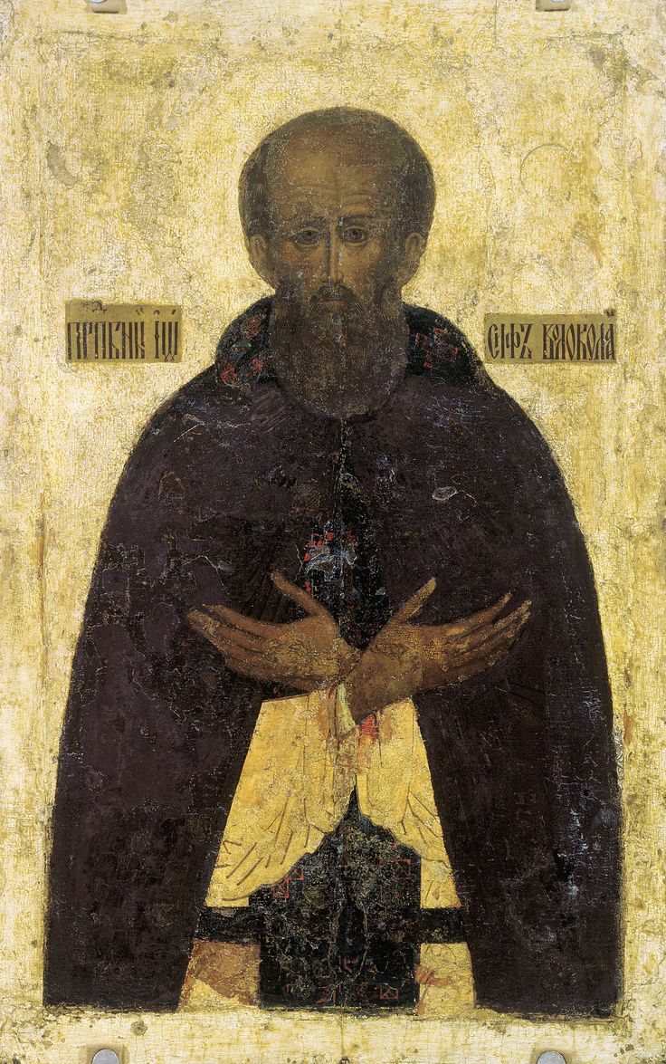 Преподобный Иосиф Волоцкий. Икона, XVI век. Русь
