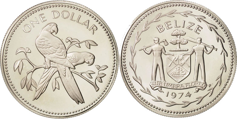 1 доллар 1974, красный ара [proof]