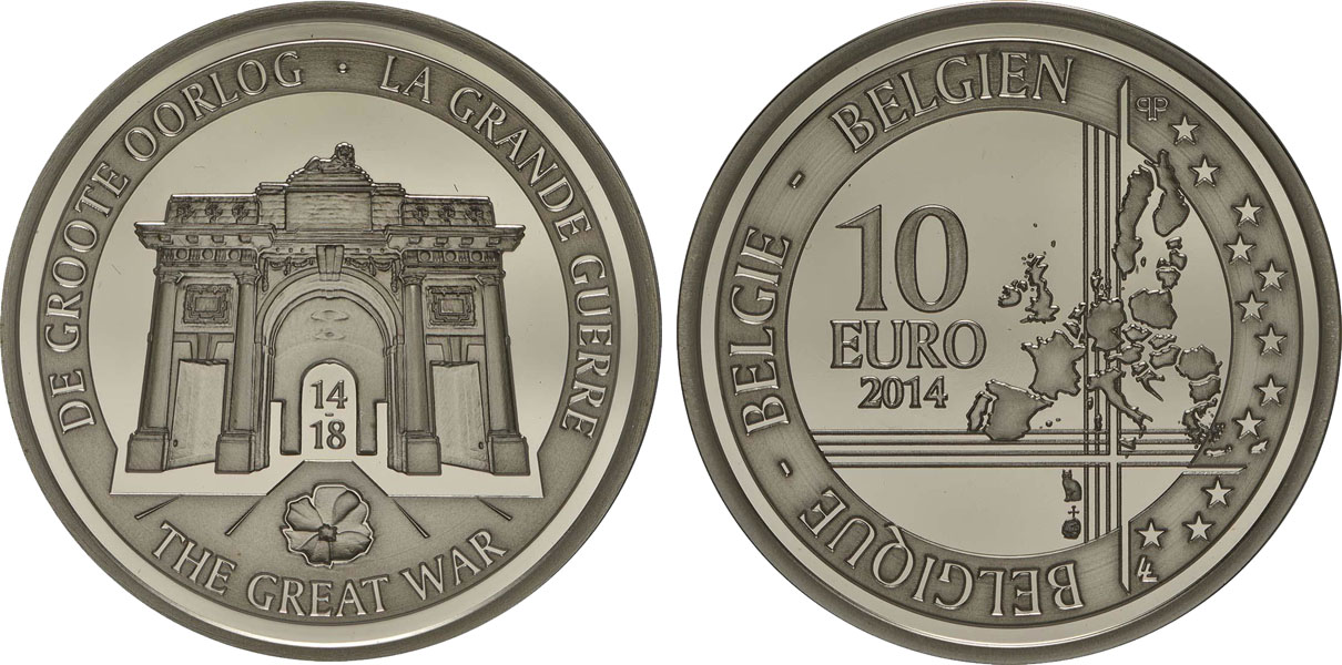 10 евро 2014, Первая Мировая Война [proof]